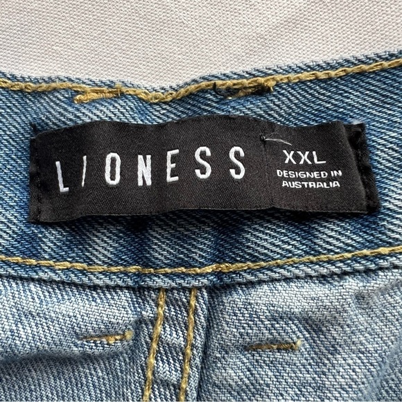 Lioness Women's High Rise Cargo Pockets Jeans Sz XXL Pockets Med Wash W 32 Y2K - Picture 9 of 11